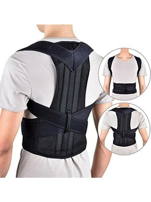 Empressco Spor Kamburluk Önleyici Balenli Dik Duruş Korsesi Siyah Unisex Ortopedik Korse
