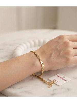 cm Fashion 14K Sıralı Üçgen Model Bileklik