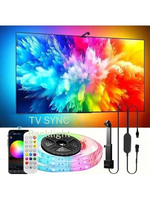 Monozone Ambiligt Rgb Tv Arkası Şerit Aydınlatmalı Uygulama Kumanda Kontrolü  Sese Duyarlı(5metre)