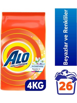 Skygo Alo-4 kg Kar Çiçeği Ferahlğı Beyazlar ve Renkliler Hızlı Çözülme Toz Deterjan
