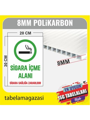 Durak Reklam Sigara Içme Alanı Tabelası A4 20X30 cm