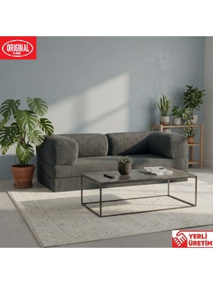 Herev Comfort 200 Sünger Kanepe Yıkanabilir Kadife Kumaşlı Minderli Koltuk