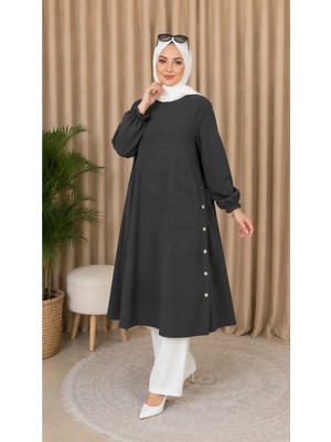 Ly Leyo Tekstil Uzun Cepli Yazlık Tunik 120CM