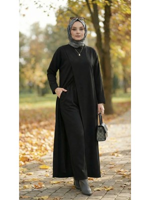 Ly Leyo Tekstil Şakayık Tunik Pantolon Siyah (Kışlık)