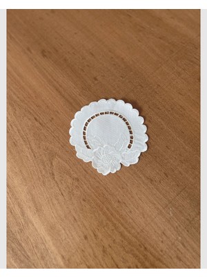 Marys Concept Gül Desen Kokteyl Peçete - 6lı Beyaz