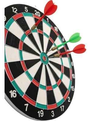Palmira Demir Kaliteli Ahşap 15 Inç Dart Tahtası Kolay Montajlı 4 Ok