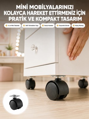 Fantastik Store Kilitsiz 4 cm Mobilya Ayağı Tek Adet Pratik ve Dayanıklı