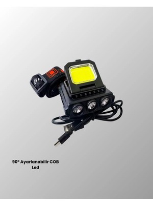 Palmira Demir USB Şarjlı Kafa Feneri 800 Lumen Ayarlanabilir Cob ve Xpe LED