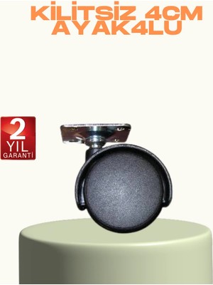 Palmira Demir Kilitsiz Mini Tekerlek Ayak 4 cm 4’lü Set Kolay Montaj
