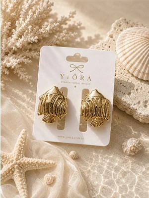 Yiora 2li Gold Renk Metal Balık Figürlü Mandal Toka 3,5cm