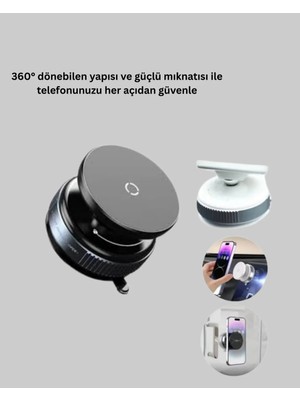 Palmira Demir Araç Içi Telefon Tutucu Güçlü Manyetik Vakumlu Model