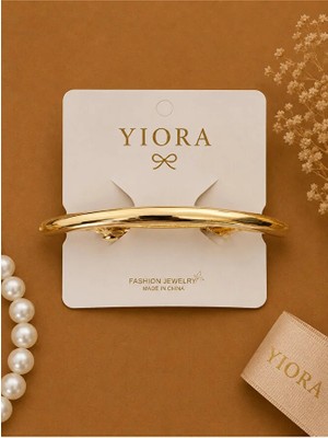 Yiora Kadın Premium Seri Parlak Metal Bombeli Otomatik Toka 11-12 cm