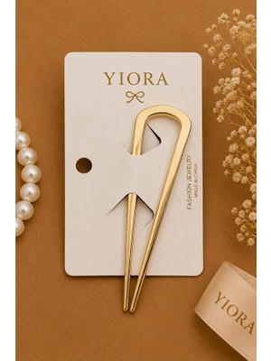 Yiora Kadın Premium Metal Fransız Handmade U Model Topuz Tokası