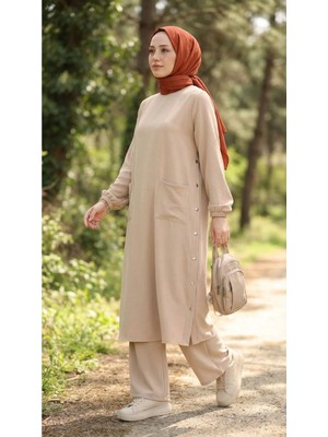 Ly Leyo Tekstil Çıtçıtlı Tunik Pantolon Takım
