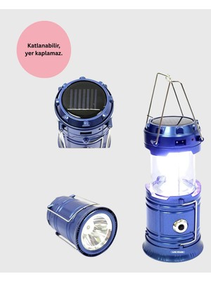 Palmira Demir Güneş Enerjili Kızaklı Şarjlı Büyük Boy Kamp Feneri – USB Çıkışlı, Katlanabilir, Çok Fonksiyonlu