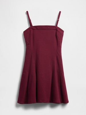 Gap Kadın Bordo Denim Mini Elbise