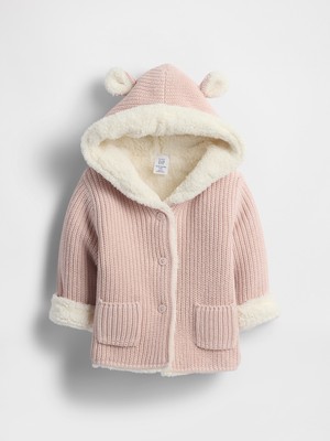 Gap Bebek Pembe Bebek Sherpa Astarlı Hırka