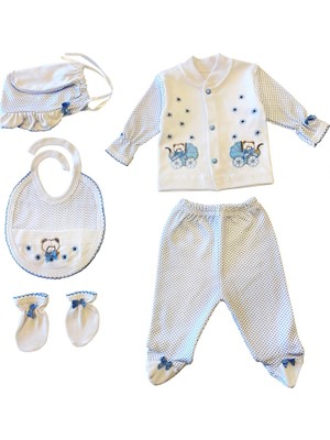 Sema Baby 5'li Premature Puanlı Set - Açık Mavi 8682476853155