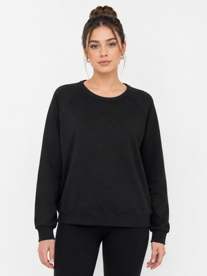 Neden Tekstil Siyah Rahat Kesim Kadın Sweatshirt