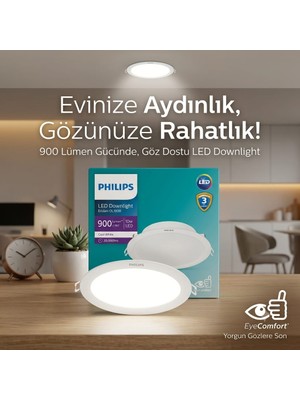 Philips Eridani  10W  Sıva  Altı  Gömme Spot  Delik Çapı 12.5cm Dış Çapı 14CM