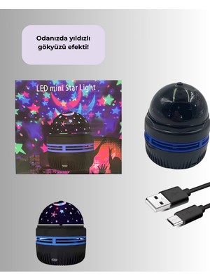Die Grup Galaxy Projektör – 360° Dönebilen Gece Lambası, Dekoratif Ambiyans Işığı