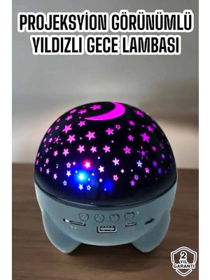 Die Grup Yıldız Yansıtmalı Projeksiyon Gece Lambası Şarjlı Taşınabilir