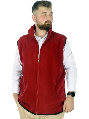 ModeXL Mode Xl Erkek Polar Yelek Dik Yaka Fermuarlı 22549 Bordo