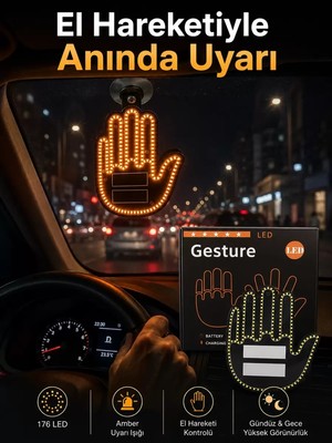 Pilli LED Işık Araç Camı Için Uzaktan Kumandalı El Simgesi Midastech