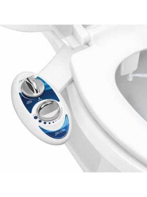 Mey İthalat Luxe Bidet Neo 120 Kendini Temizleyen Mekanik Tuvalet Bidesi, Mavi/beyaz