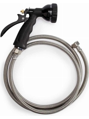 Mey İthalat Master Equipment 6'sı 1 Arada Sprey Hortumları — Evcil Hayvan Bakım Dükkanlarında Kullanım Için Çok Yönlü, Parlak Renkli Hortumlar - 152,4 Cm, Siyah