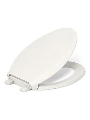 Mey İthalat Kohler 4636-RL-96 Cachet Readylatch Sessiz Kapat Uzatılmış Klozet Oturağı, Yumuşak Kapanan Klozet Koltuğu, Uzun Tuvaletler Için Klozet Koltukları, Bisküvi