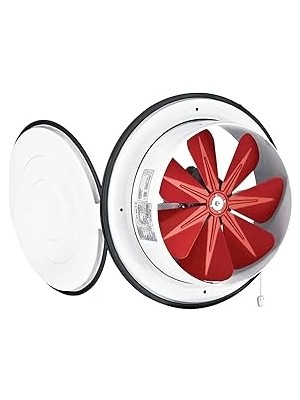 Mey İthalat BADEM10 Kapaklı Banyo Wc Işyeri Havalandırma Aspiratörü Fanı Kirli Hava Kötü Koku Metal Vantilatör 250 mm