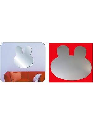 Mey İthalat Bosphorus Aynalı Duvar Süsü (Sticker) Tavşan Şekilli