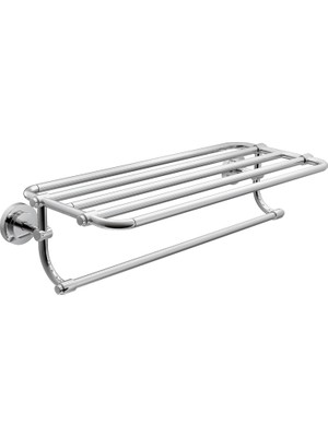 Mey İthalat Moen DN0794BN Iso Koleksiyonu Banyo Rafı Havlu Barı Ile, 61 Cm, Fırçalanmış Nikel