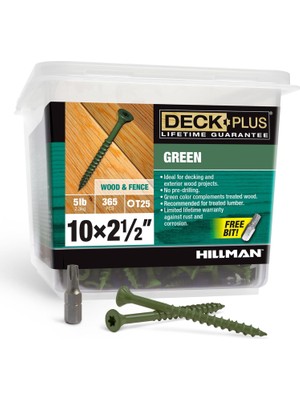 Mey İthalat Deck Plus Ceramic Wood & Deck Screws, Green, 10 x 2.5-In., 5-Lbs. -48402