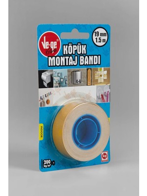 Mey İthalat Ve-Qe BH5000190015-1HT Köpük Montaj Bandı-1 (Iç), 19 mm x 1.5m