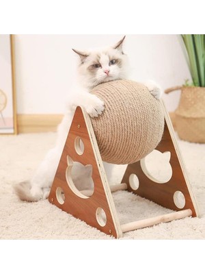 Die Grup Ahşap Ipli Kedi Oyuncak Topu, Kedi Tırmalaması Için Ideal