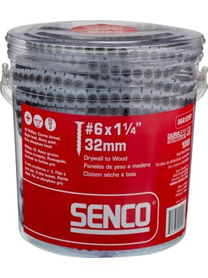 Mey İthalat Senco 06A125P Duraspin Alçıpan Vidası, No.6 x 3.17 Cm, 1000 Adet