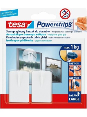 Mey İthalat Powerstrips Çerçeve Askısı Kendinden Yapışkanlı, Çıkarılabilir, Beyaz
