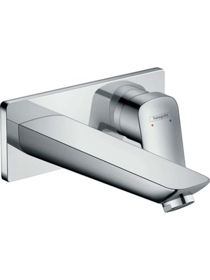 Mey İthalat Hansgrohe Logis Su Tasarruflu Sıva Altı Tek Kollu Lavabo Armatürü, Konforlu Çıkış 195 Mm, Duvara Montaj, Krom
