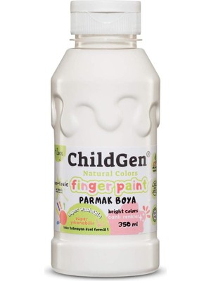Mey İthalat Childgen Süper Yıkanabilir Parmak Boya 350 ml Şişe Beyaz