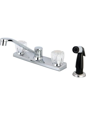 Mey İthalat Kingston Brass FB122 7-11/16-Inç Bacalı Reach Columbia 8-Inç Mutfak Bataryası Yan Püskürtücü, Parlak Krom
