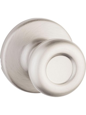 Mey İthalat Kwikset 92001-508 Yuvarlak Geleneksel Tylo Hall ve Dolap Geçit Kapı Topuzu, Saten Nikel