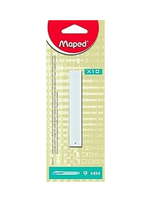 Mey İthalat Maped Ofis ve Kırtasiye 640717 Yedek Bıçak Gümüş, 9 mm