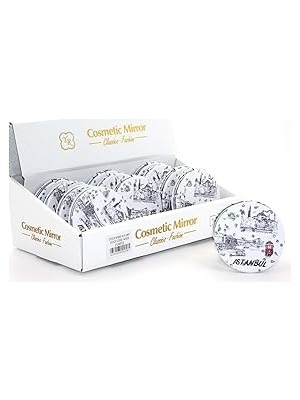 Mey İthalat ESK-AALK2481 Taşlı Istanbul Tasarımı El Aynası Ince