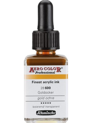 Mey İthalat Schmincke Aero Color Professional Akrilik Airbrush Mürekkebi 28 ml 600 Gold Ochre