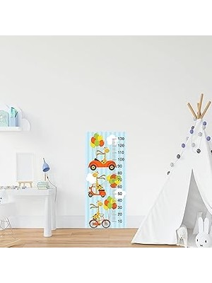 Mey İthalat Çocuk Odası Bebek Odası Boy Ölçer Boy Cetveli Sticker Araç Zürafa