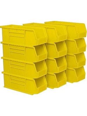 Mey İthalat Akro-Mils 30224 11 Inç 4-Inç 4-Inç Plastik Saklama Kabı, Istiflenebilir Akro-, Berry, 12-Pack, 30224