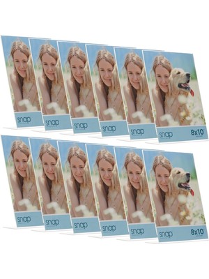 Mey İthalat Snap 5 x 7 Akrilik Açık Bile Ayakta Çerçeve (Set 12), Plastik Akrilik, Şeffaf, 8 x 10 Inches