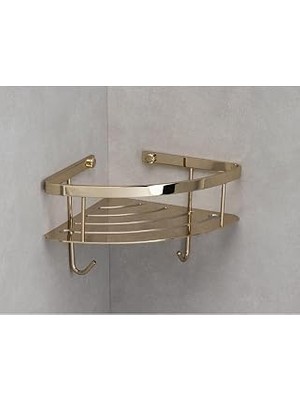 Mey İthalat System Banyo Duş Raf Sistemi Gold Renk 152X197X280 mm